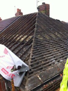 concrete tiles supplied with breathable felt tantalised batons dry ridge system 07