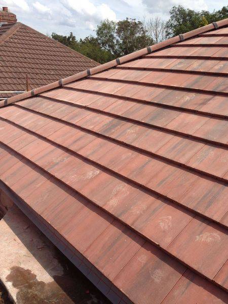 new roof double roman old english concrete tile dry ridge 04