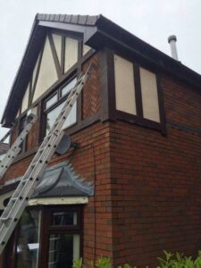 tudor borden style houses with white and cream back in boards 01 01