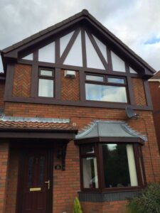 tudor borden style houses with white and cream back in boards 02 02