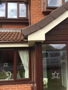 cream upvc soffit fascia brown dry verge 06