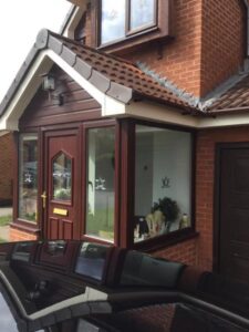 cream upvc soffit fascia brown dry verge 08