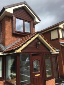 cream upvc soffit fascia brown dry verge 10