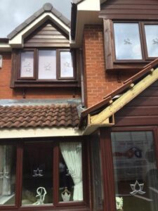 cream upvc soffit fascia brown dry verge 11